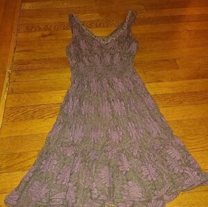 brown and purple lacy boho layered dress from free people size large